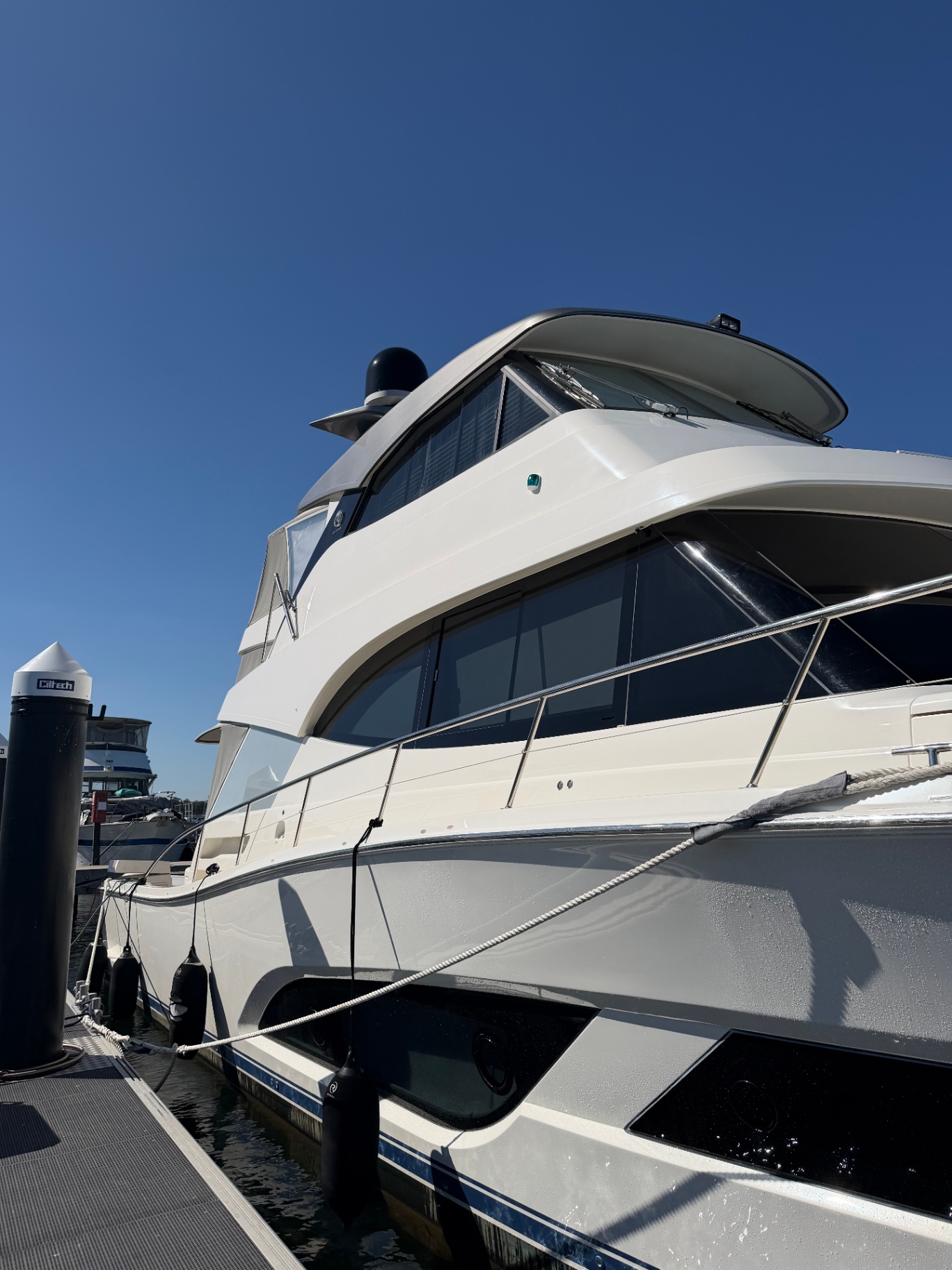 Flybridge yacht detail